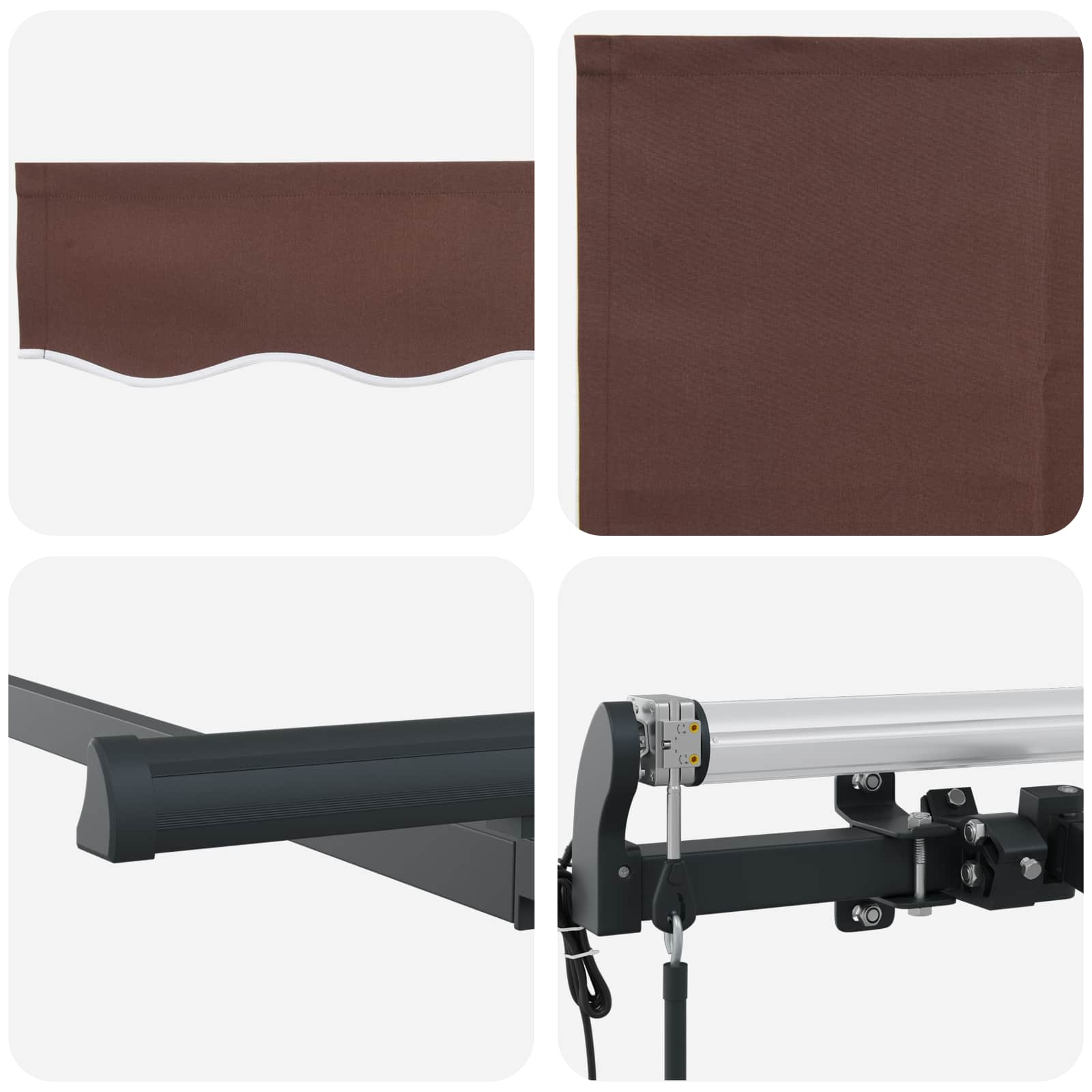 Skrovita tenda Smeđa 400 x 200 cm tkanina