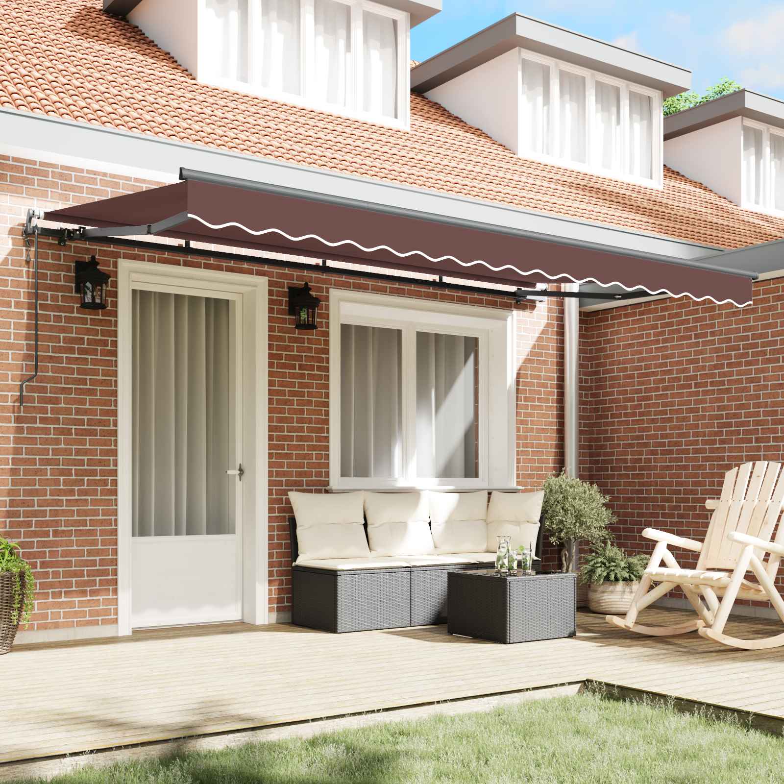 Skrovita tenda Smeđa 400 x 200 cm tkanina