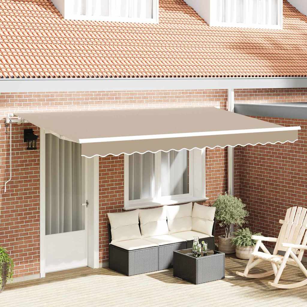 Skrovita tenda Bež 400 x 200 cm tkanina