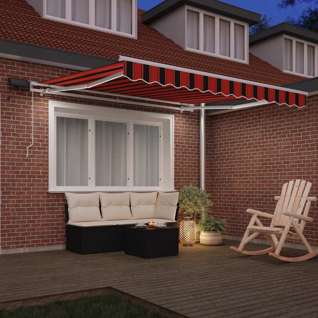 Skrovita tenda narančasta i smeđa 300 x 250 cm Tkanina i čelik