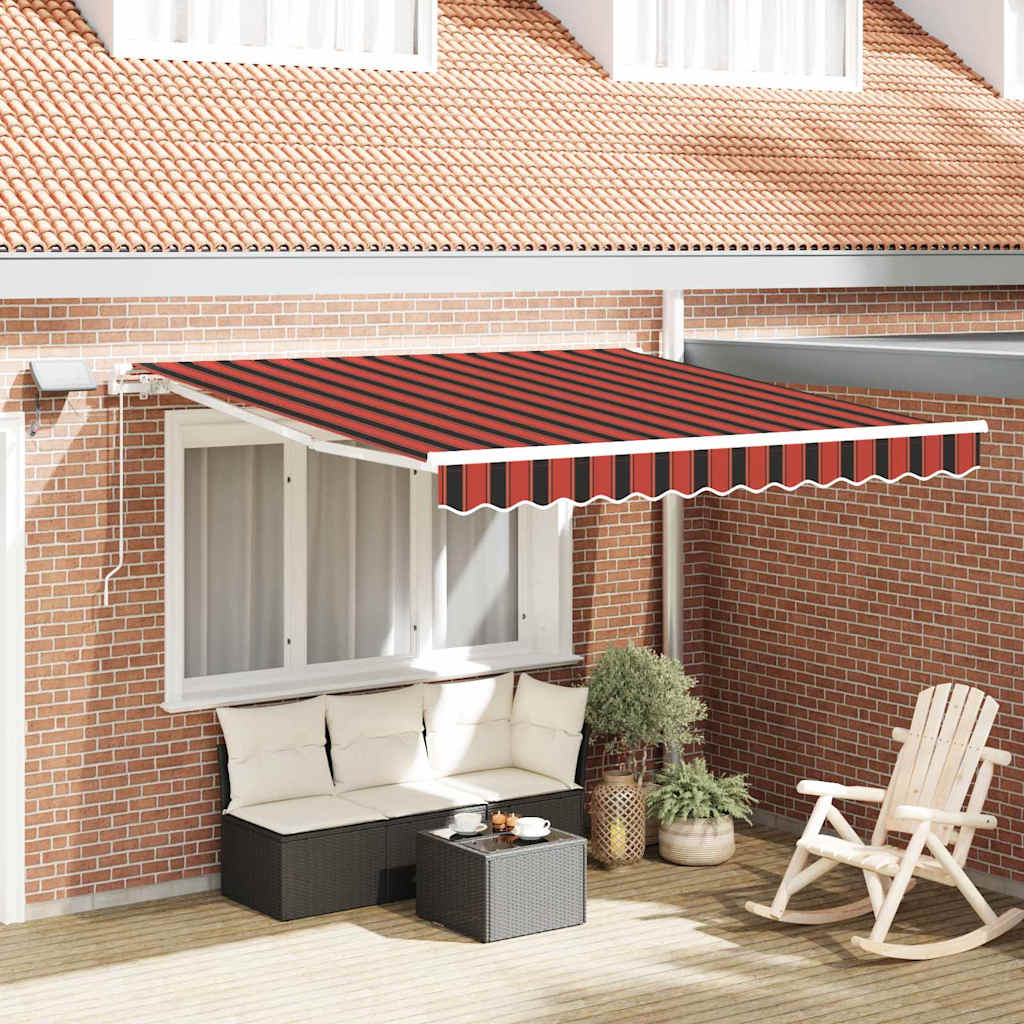 Skrovita tenda narančasta i smeđa 300 x 250 cm Tkanina i čelik