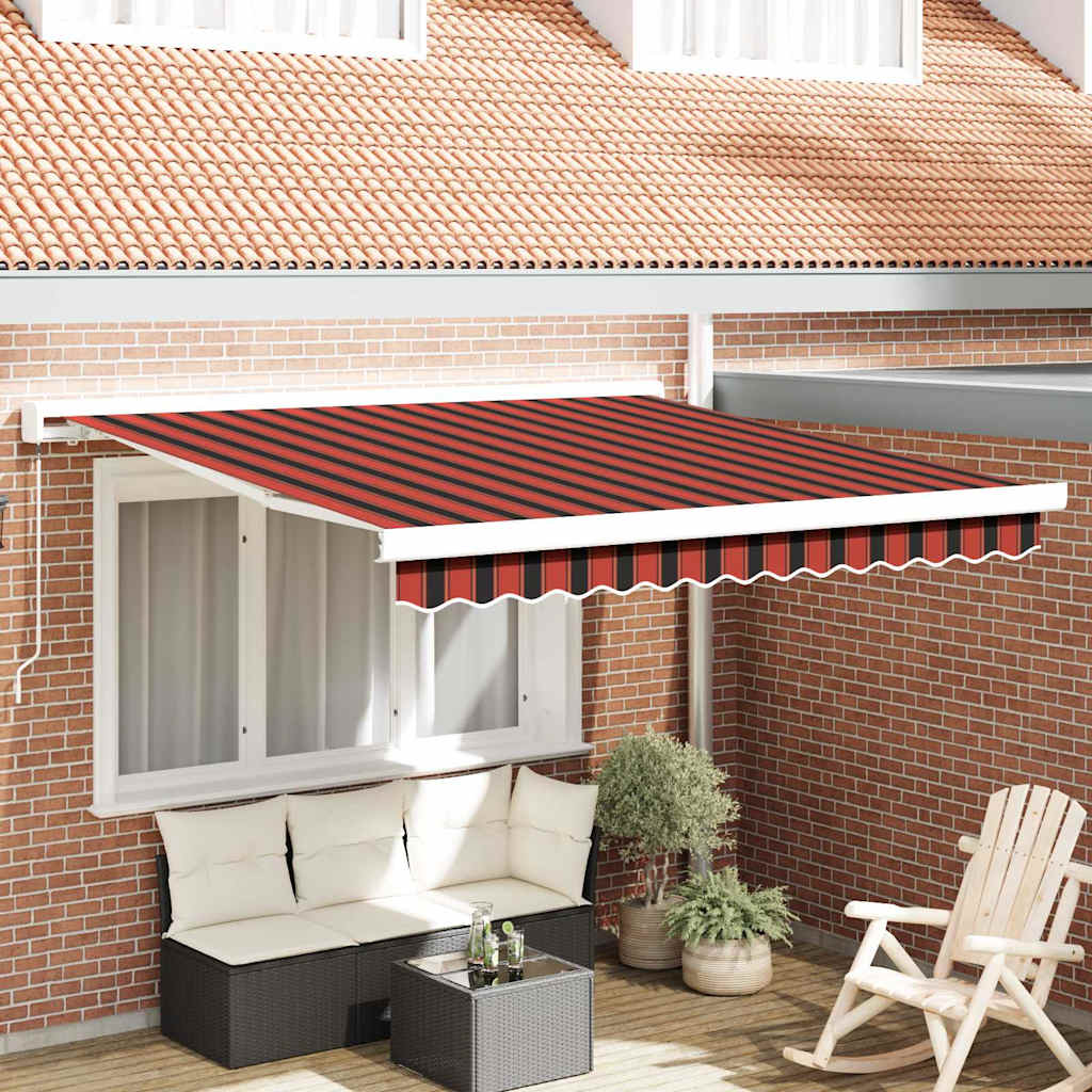 Skrovita tenda Crvena i Crna 300 x 250 cm Tkanina i Metal