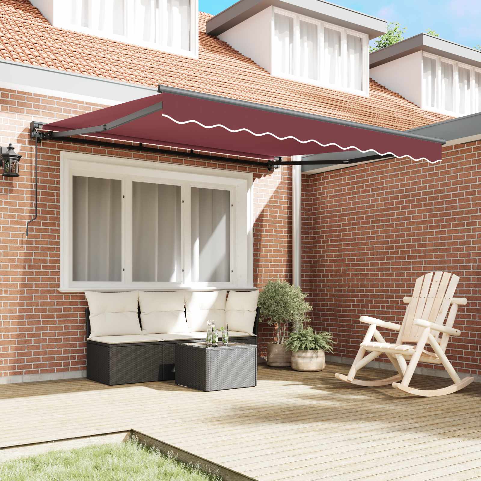 Okvir tende Tamno crvena 300 x 250 cm Poliester s PU premazom