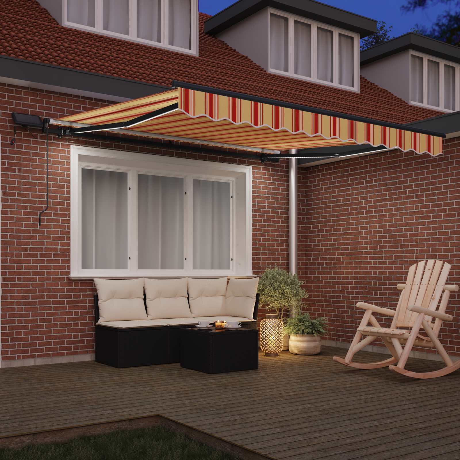 Skrovita tenda Žuta i narančasta 300 x 250 cm tkanina