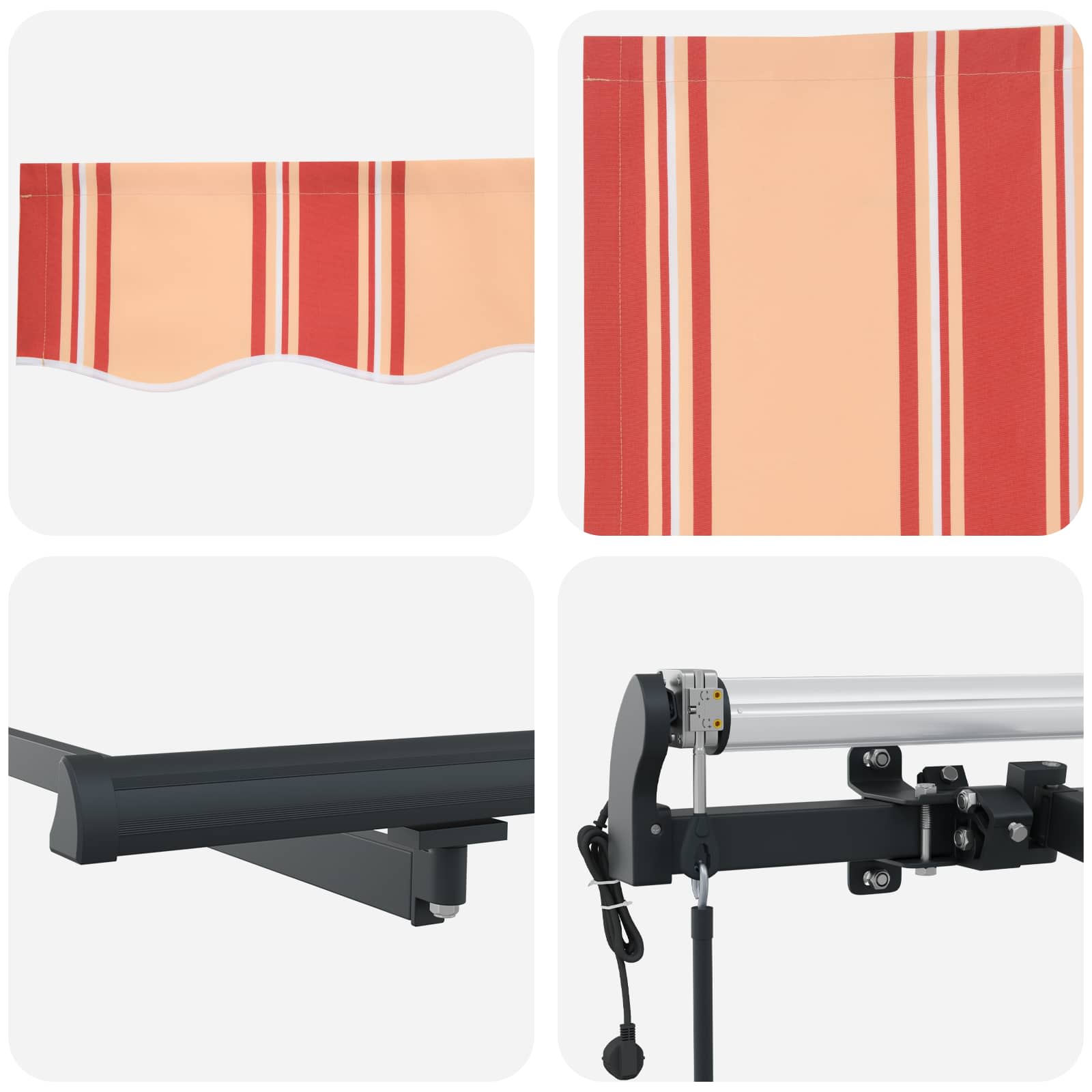 Skrovita tenda Žuta i narančasta 300 x 250 cm