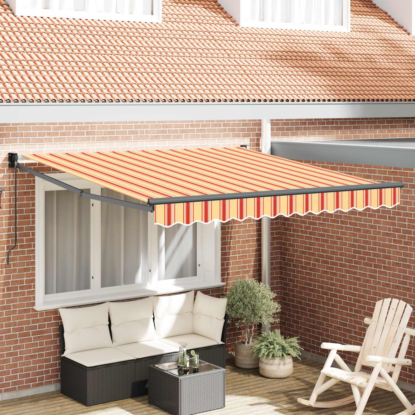 Skrovita tenda Žuta i narančasta 300 x 250 cm
