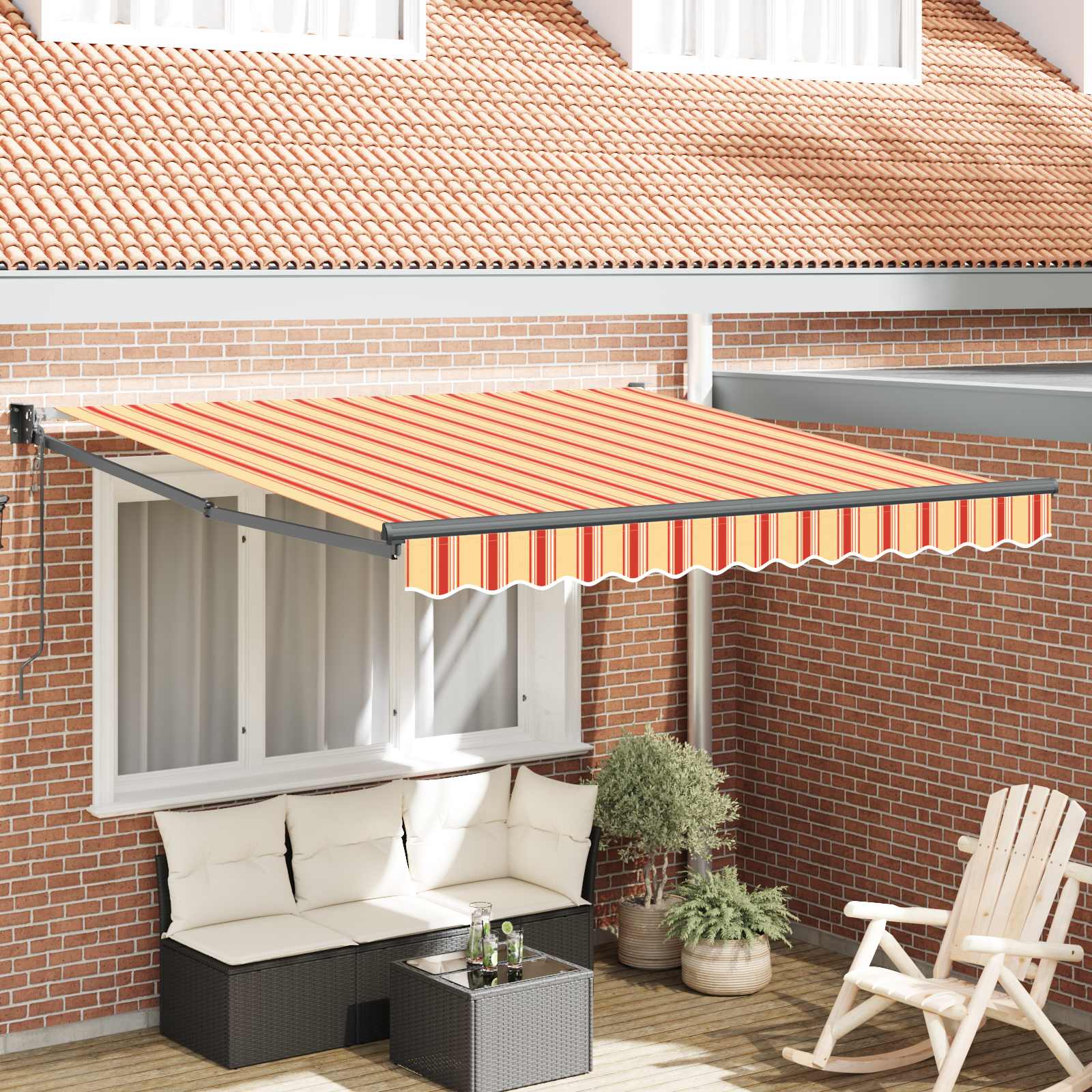 Skrovita tenda Žuta i narančasta 300 x 250 cm