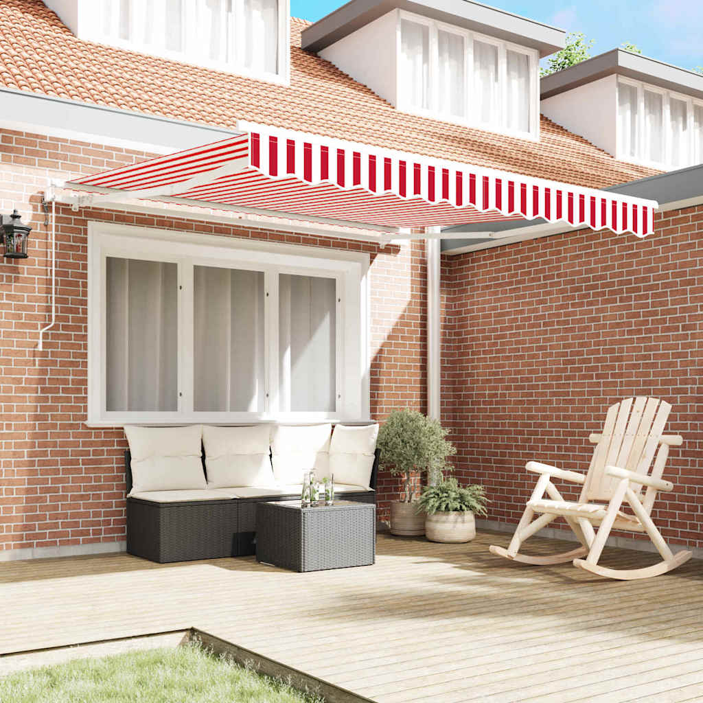 Povlačivi tende Crvena i bijela 300 x 250 cm Tkanina i Aluminij