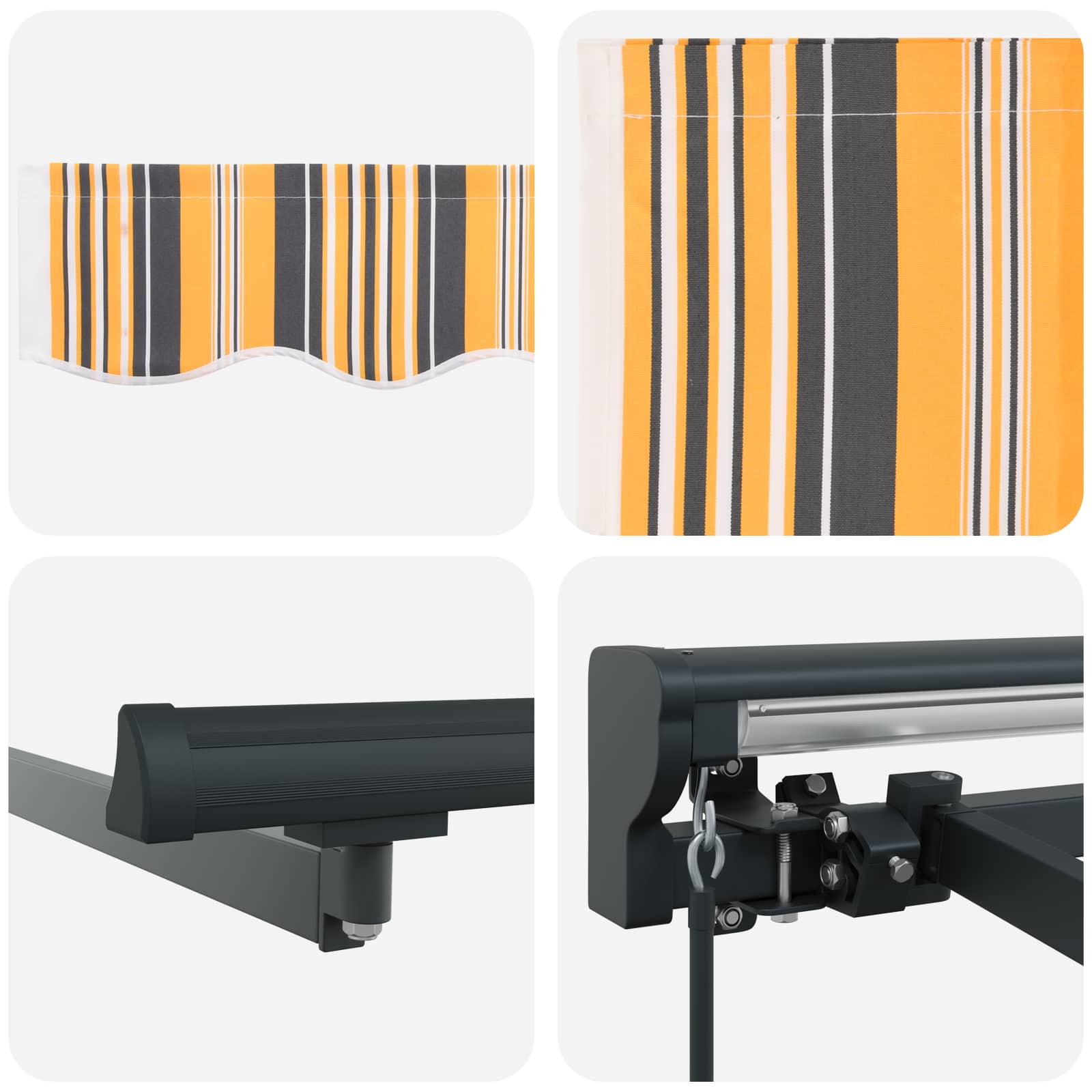 Okvir tende Žuta i Siva 300 x 250 cm Poliester s PU premazom