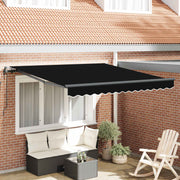 Skrovita tenda Crna 300 x 250 cm Tkanina i Aluminij