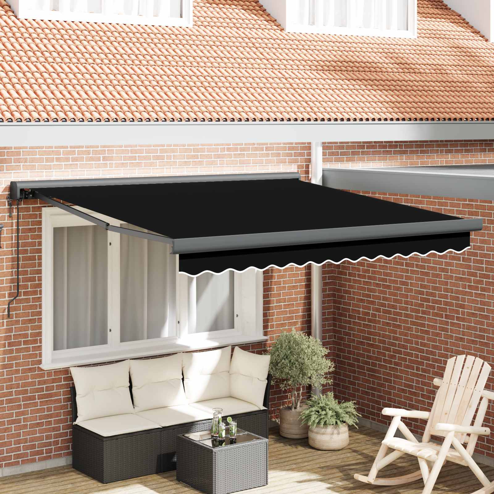 Nadstrešnica Crna 300 x 250 x 165 cm Poliester i aluminij