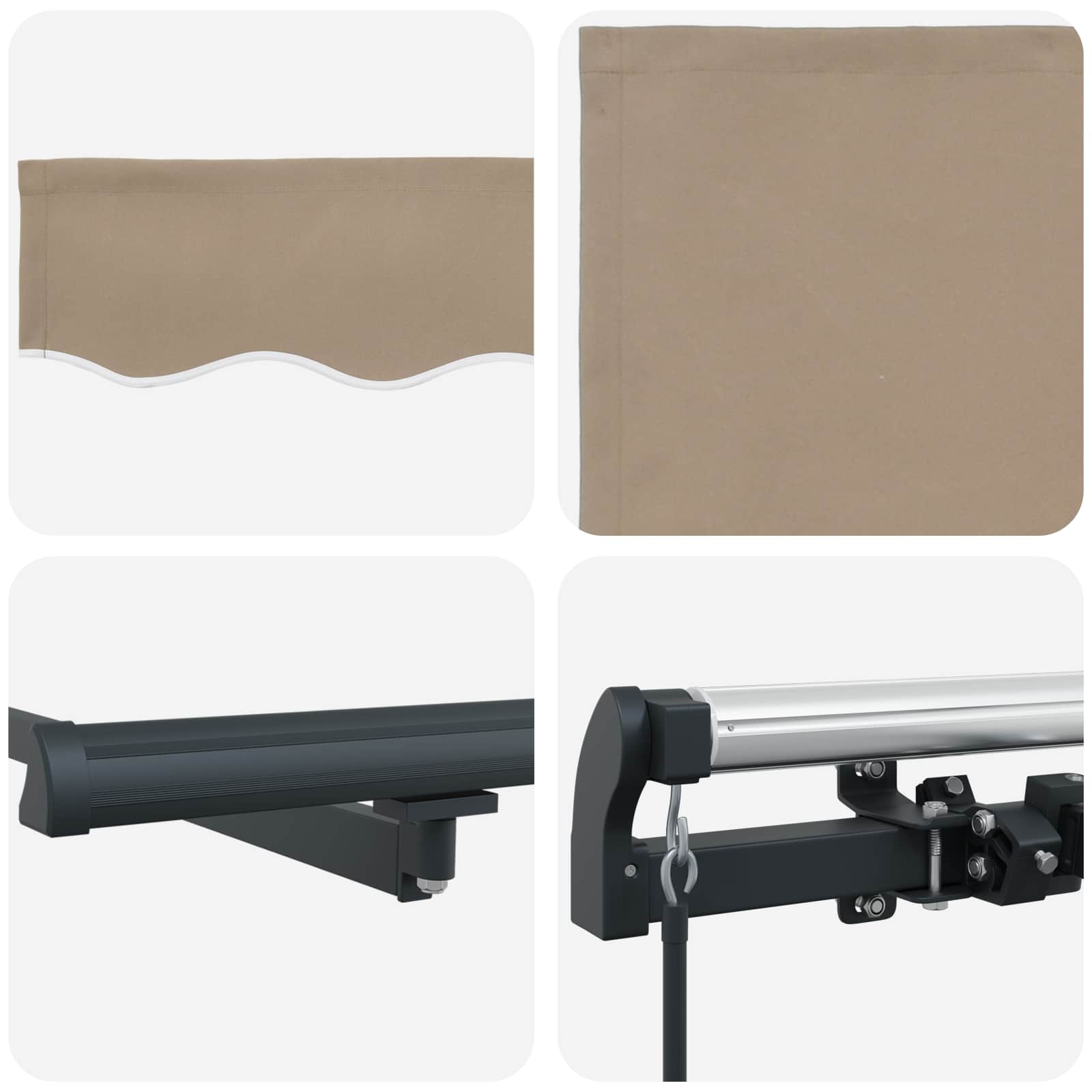 Skrovita tenda Bež 300 x 250 cm Poliester i čelik