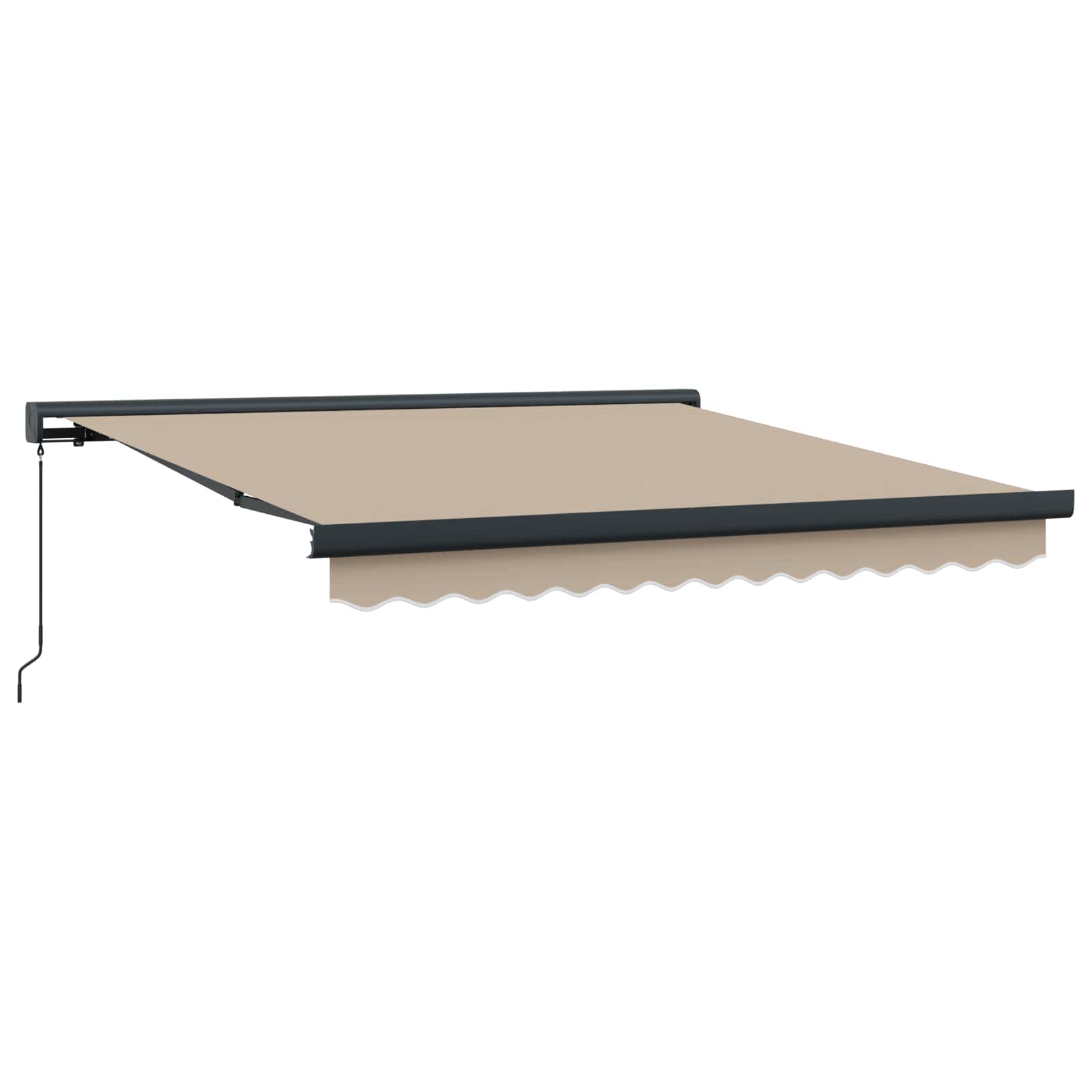 Skrovita tenda Bež 300 x 250 cm Tkanina i Metal