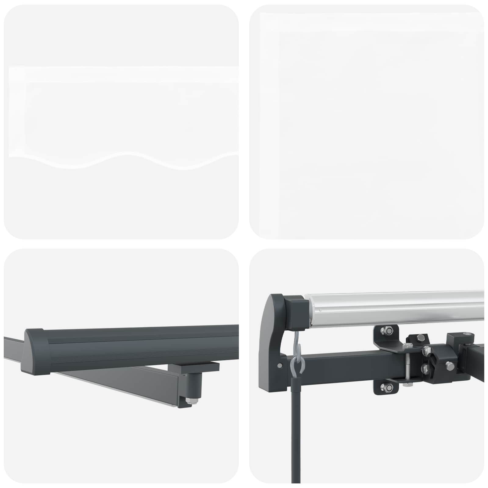 Skrovita tenda S LED lampica Bijelo 300 x 250 cm tkanina