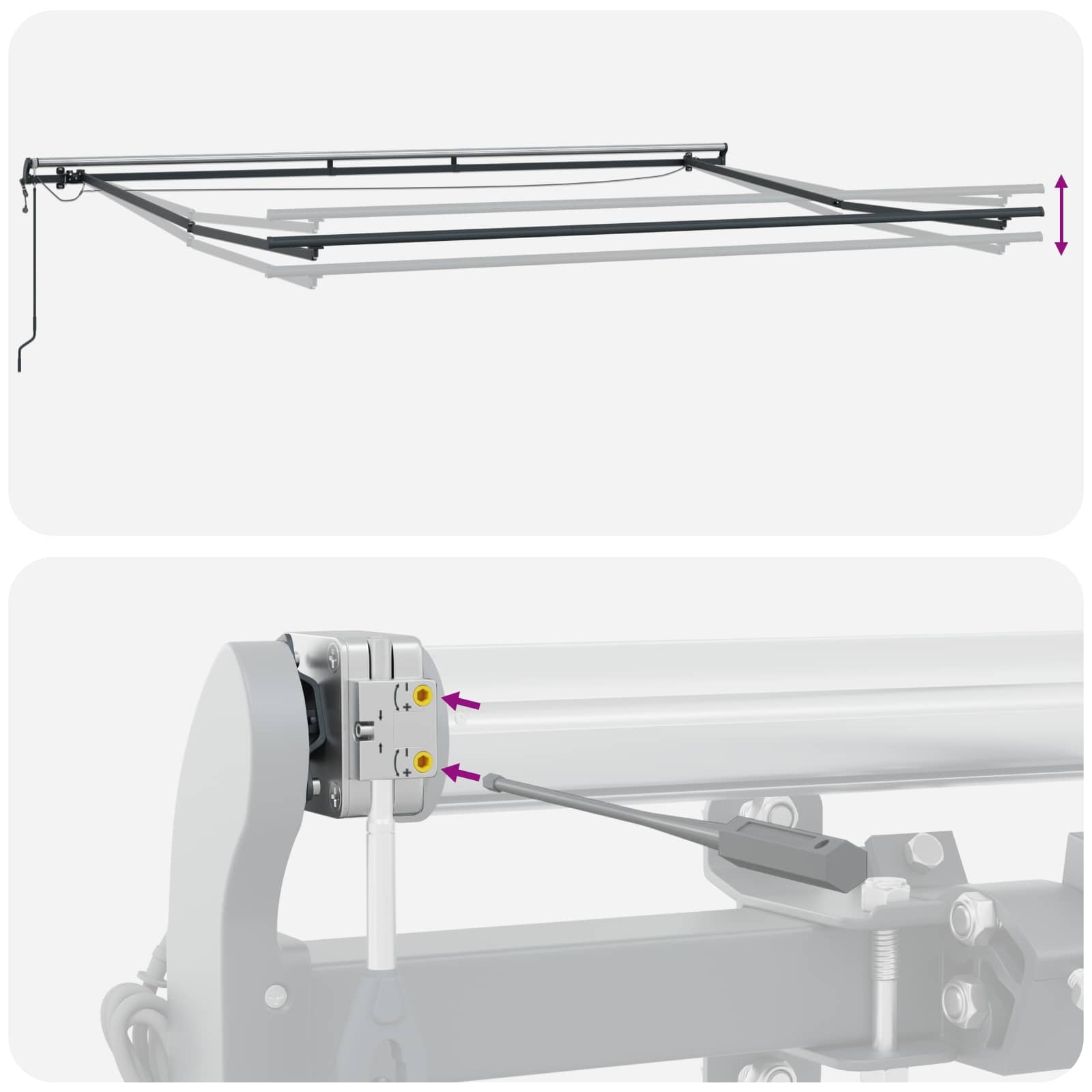 Tkanina za tende s Bijelo 300 x 250 cm Poliester