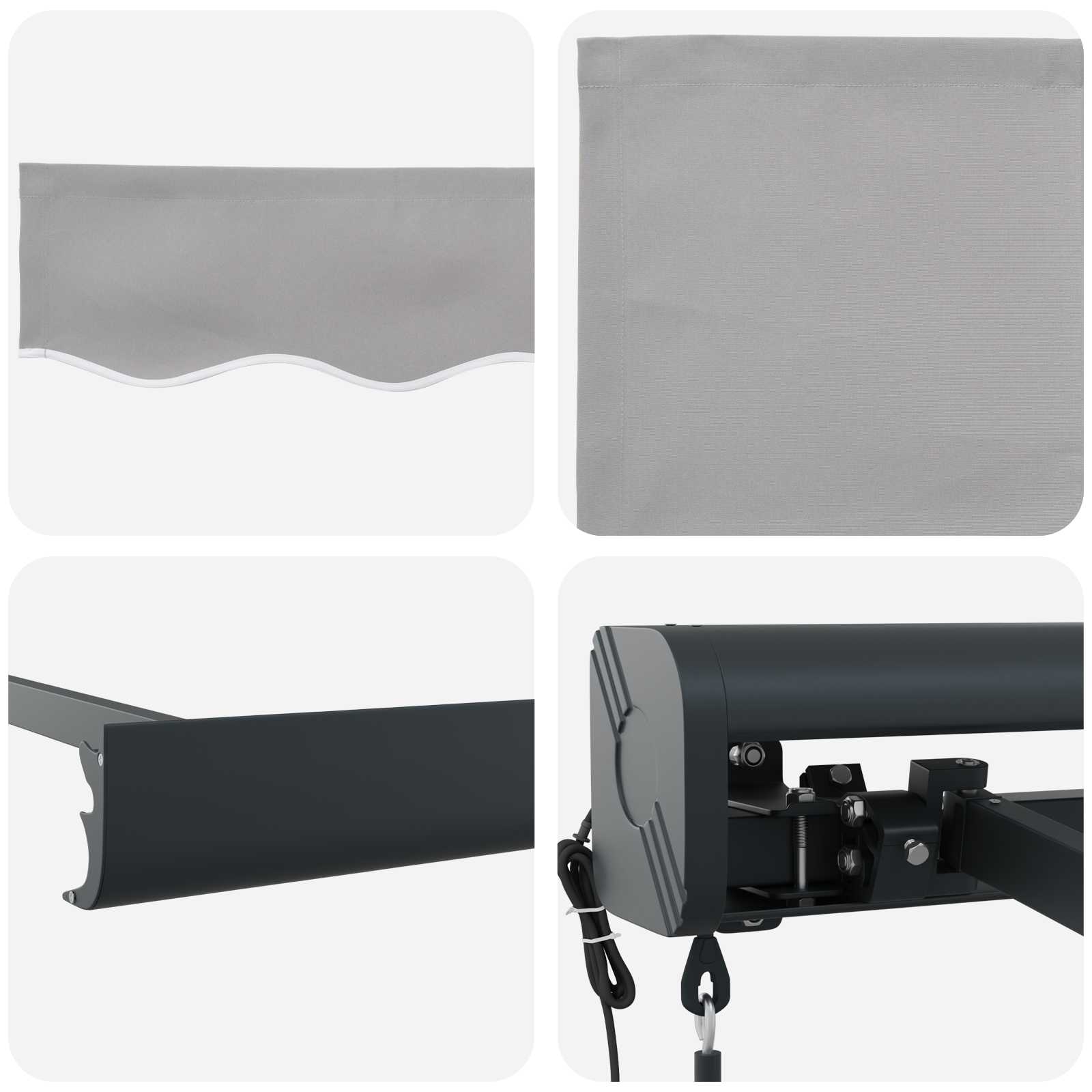 Povlačivi tende Svjetlosiva 300 x 250 x 165 cm Tkanina i Metal