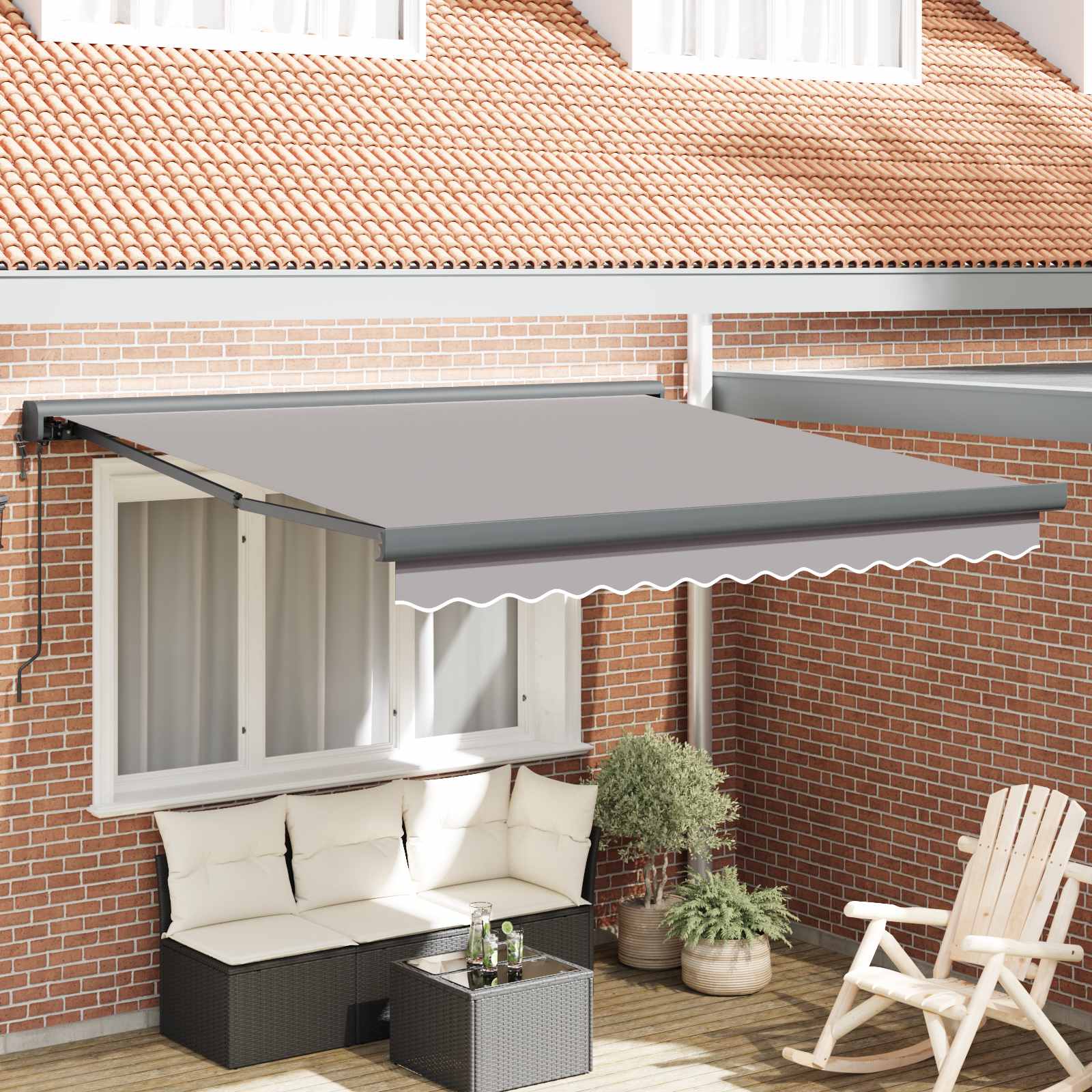 Povlačivi tende Svjetlosiva 300 x 250 x 165 cm Tkanina i Metal