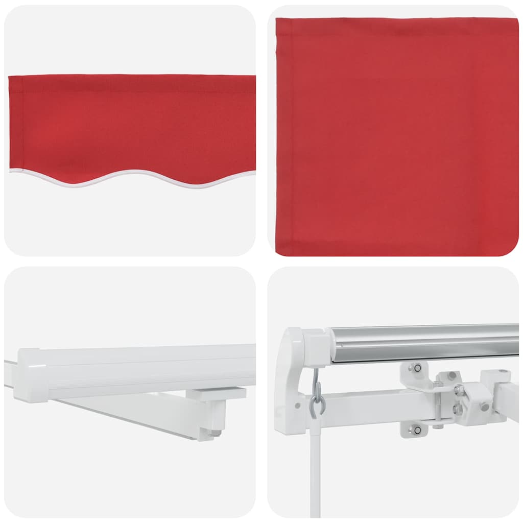Skrovita tenda Crvena 300 x 250 cm Tkanina i čelik