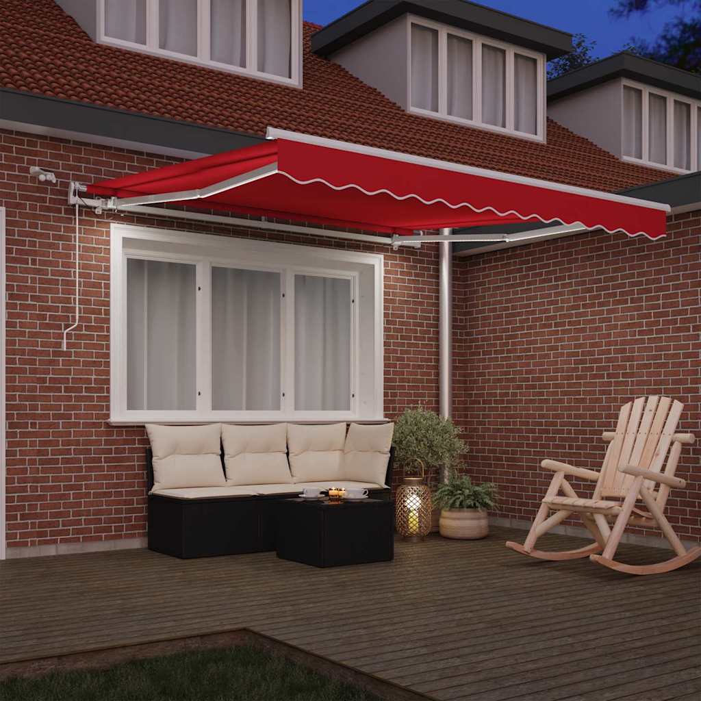 Skrovita tenda Crvena 300 x 250 cm Poliester i metal