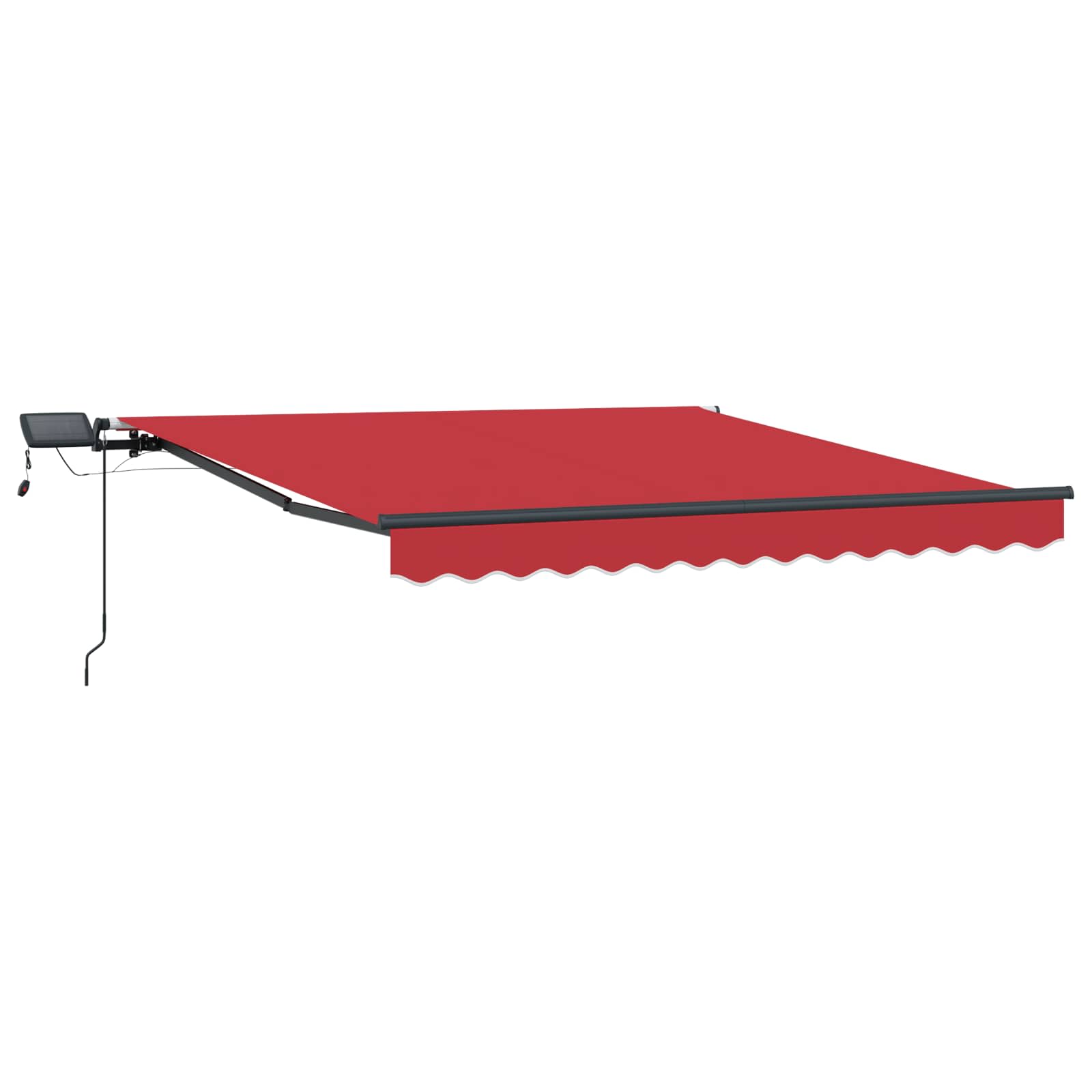 Skrovita tenda S LED lampica Crvena 300 x 250 cm tkanina