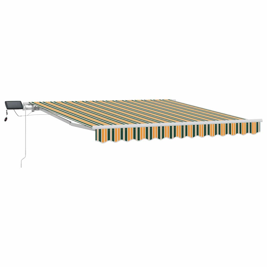 Skrovita tenda Zelena i žuta 300 x 250 cm Tkanina i čelik