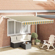 Skrovita tenda Zelena i žuta 300 x 250 cm Poliester i metal