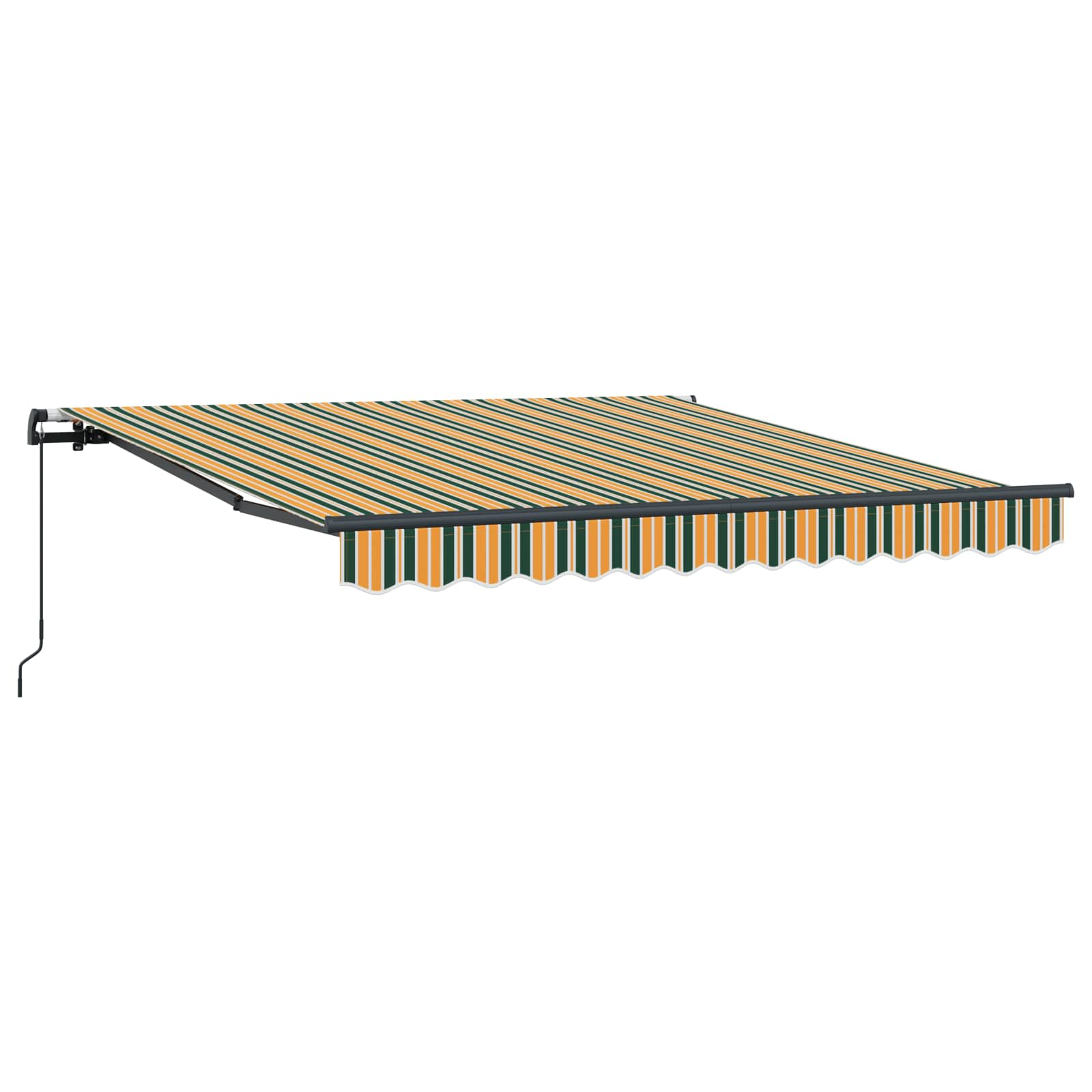 Skrovita tenda Zelena i žuta 300 x 250 cm Poliester i čelik