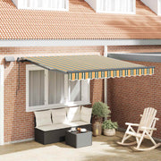 Skrovita tenda S LED lampica Zelena i žuta 300 x 250 cm tkanina