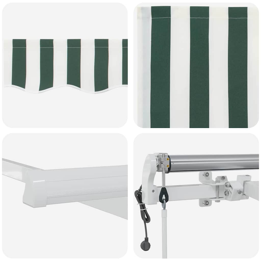 Električna retraktabilna tenda Zelena i bijela 300 x 250 cm