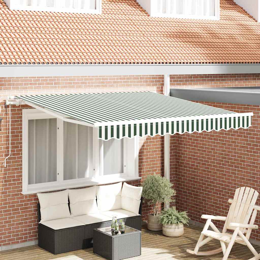 Električna retraktabilna tenda Zelena i bijela 300 x 250 cm