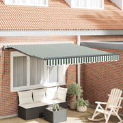 Skrovita tenda Zelena i bijela 300 x 250 cm Tkanina i Aluminij