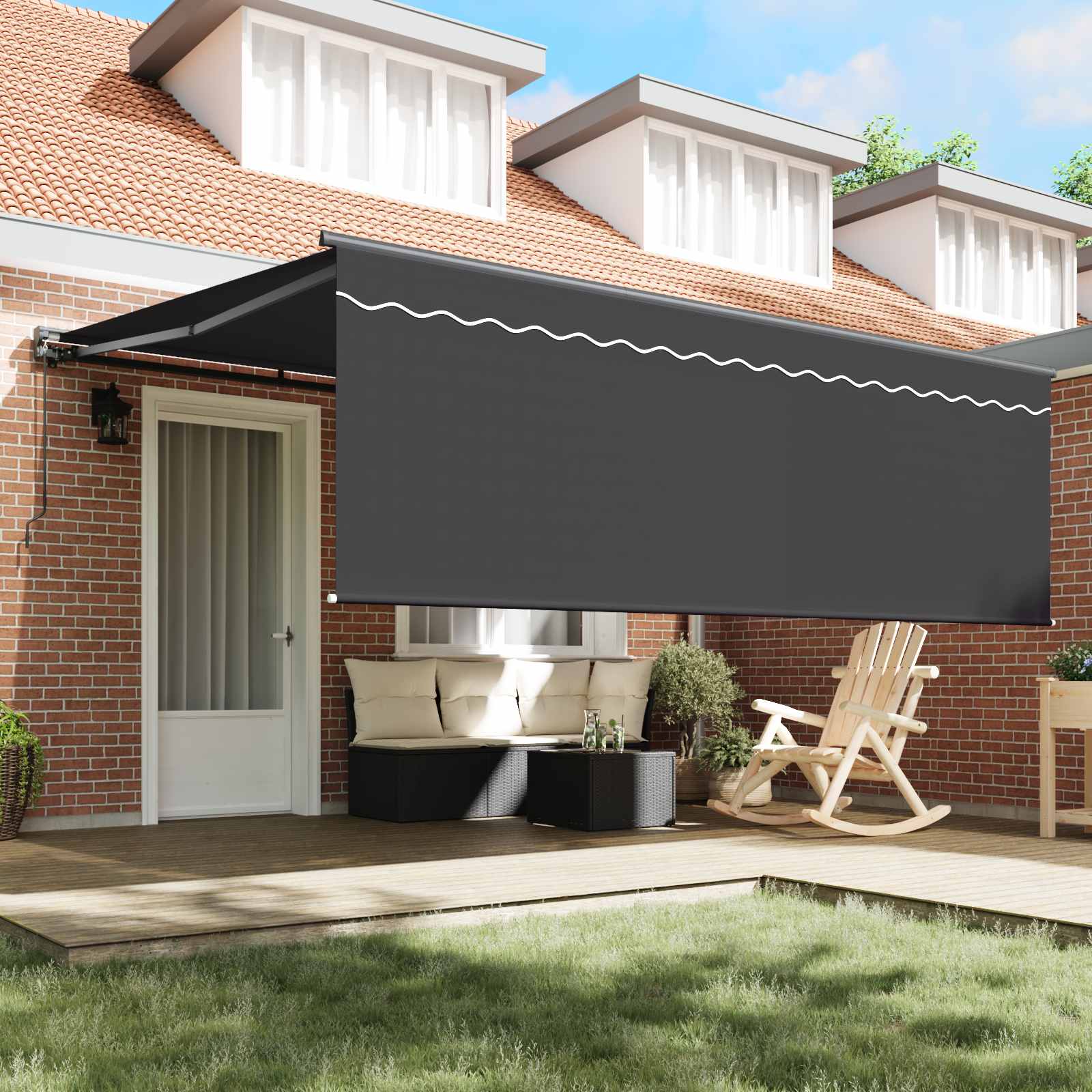 Okvir tende Žuta i bijela 350 x 250 cm Poliester s PU premazom