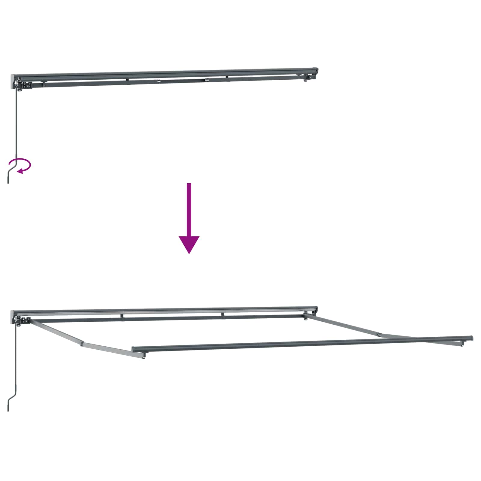 Okvir tende Žuta i bijela 350 x 250 cm Poliester s PU premazom