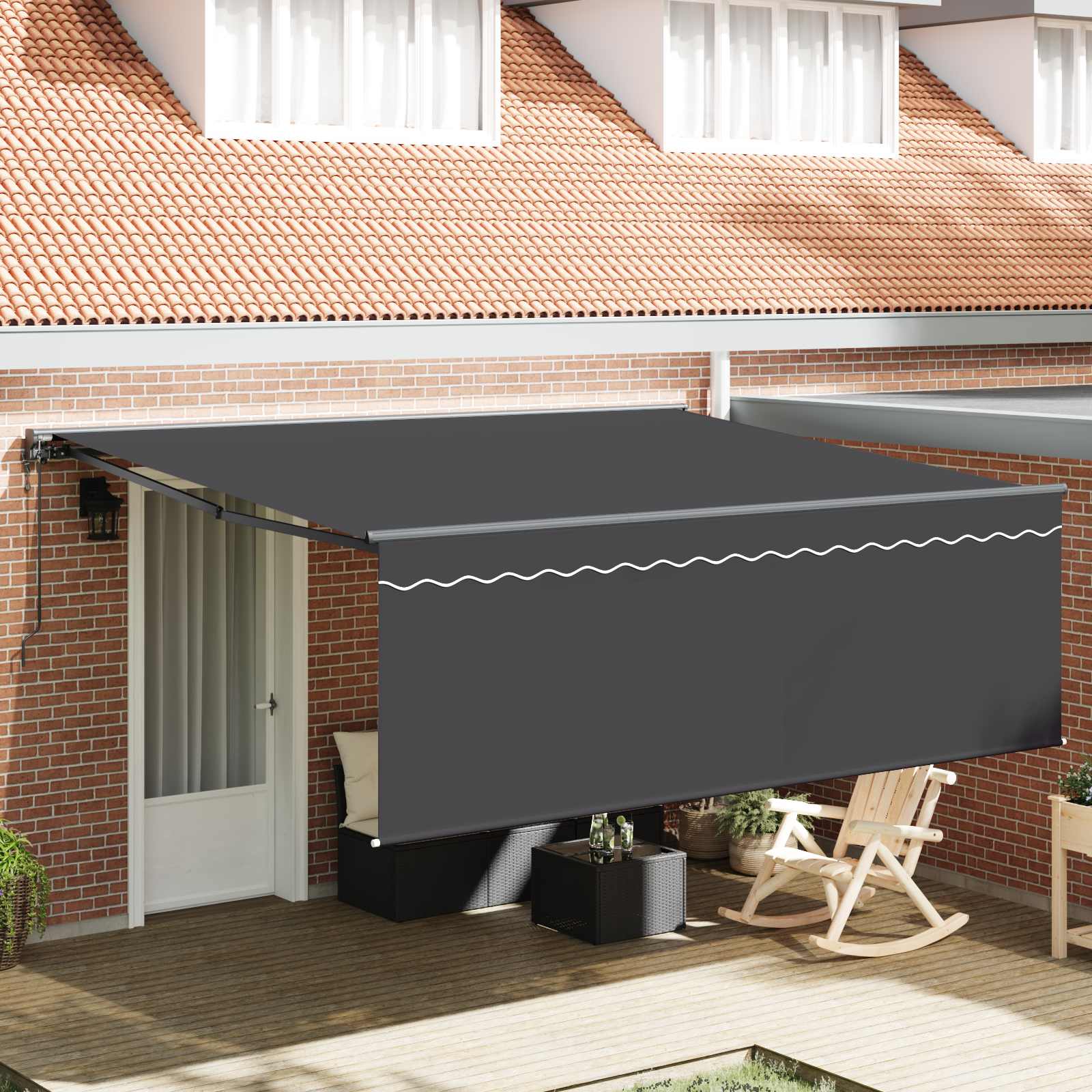 Okvir tende Žuta i bijela 350 x 250 cm Poliester s PU premazom
