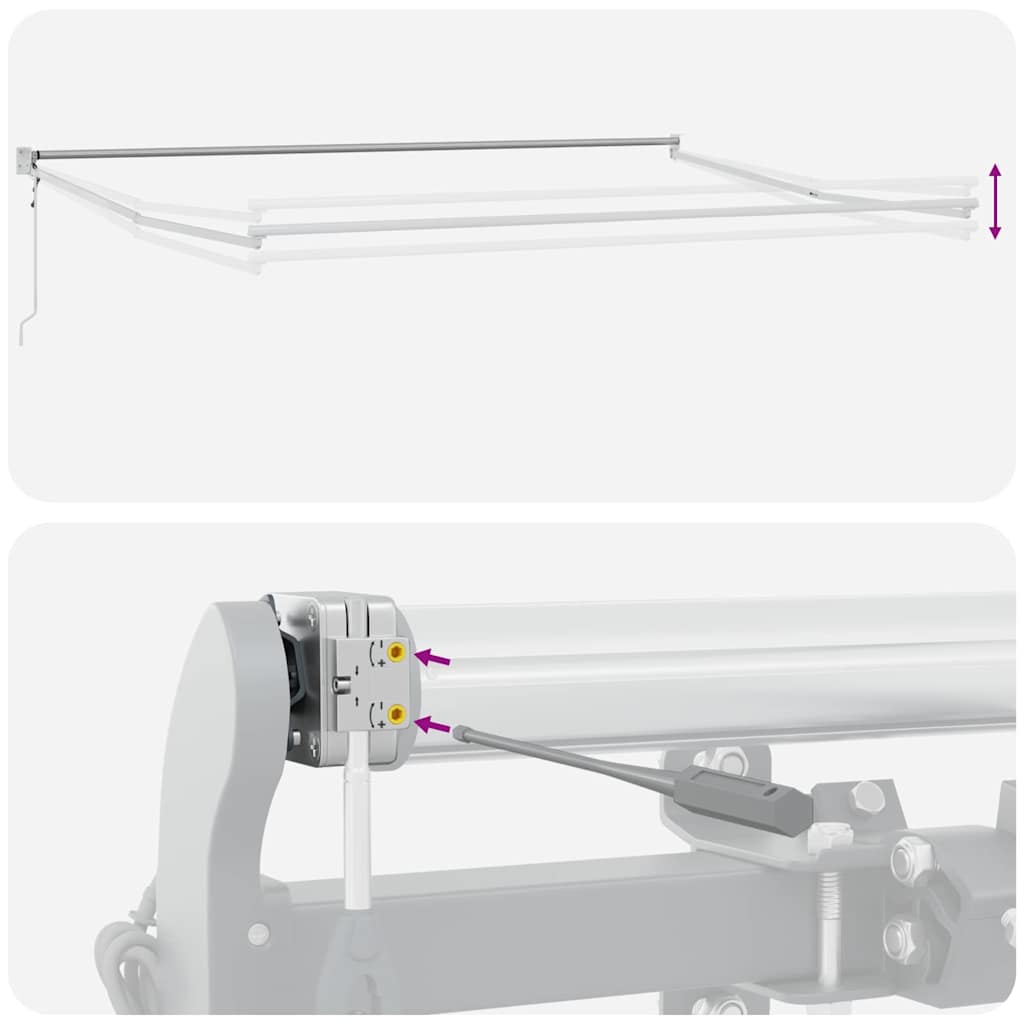 Skrovita tenda Crvena i Crna 350 x 250 cm Tkanina i čelik