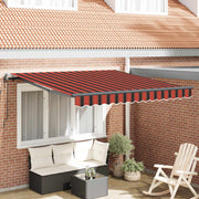 Skrovita tenda Crvena i Crna 350 x 250 cm Tkanina i Aluminij