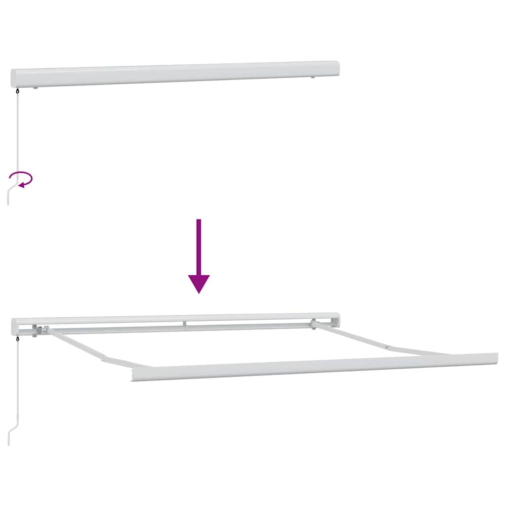Skrovita tenda Crvena i Crna 350 x 250 cm Tkanina i Metal