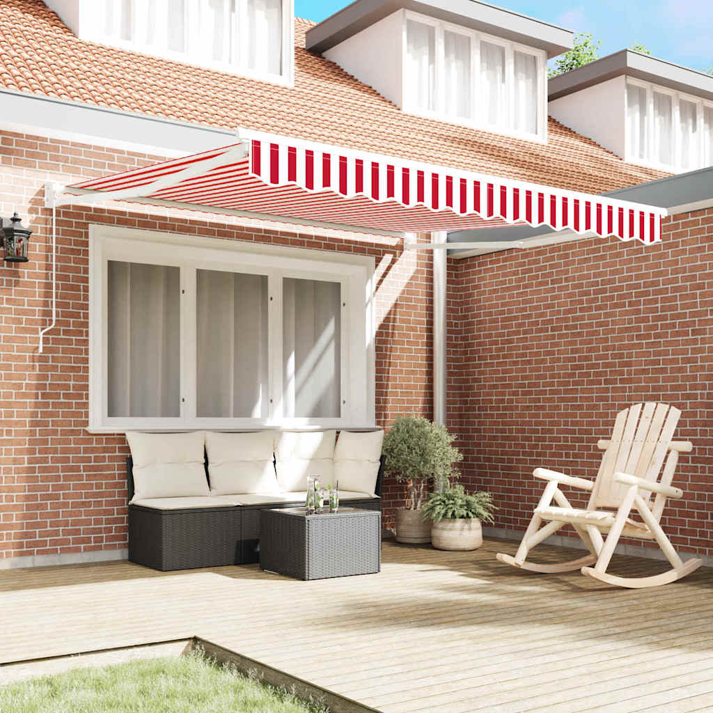 Skrovita tenda Crvena i bijela 350 x 250 cm