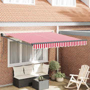 Nadstrešnica Crvena i bijela 350 x 250 cm Poliester i metal
