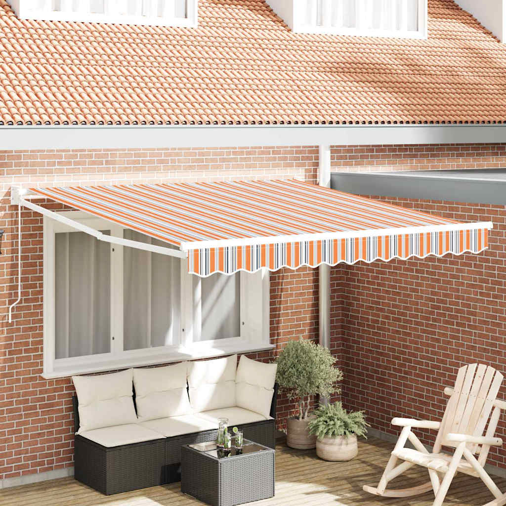 Skrovita tenda Šareni 350 x 250 cm Poliester i aluminij