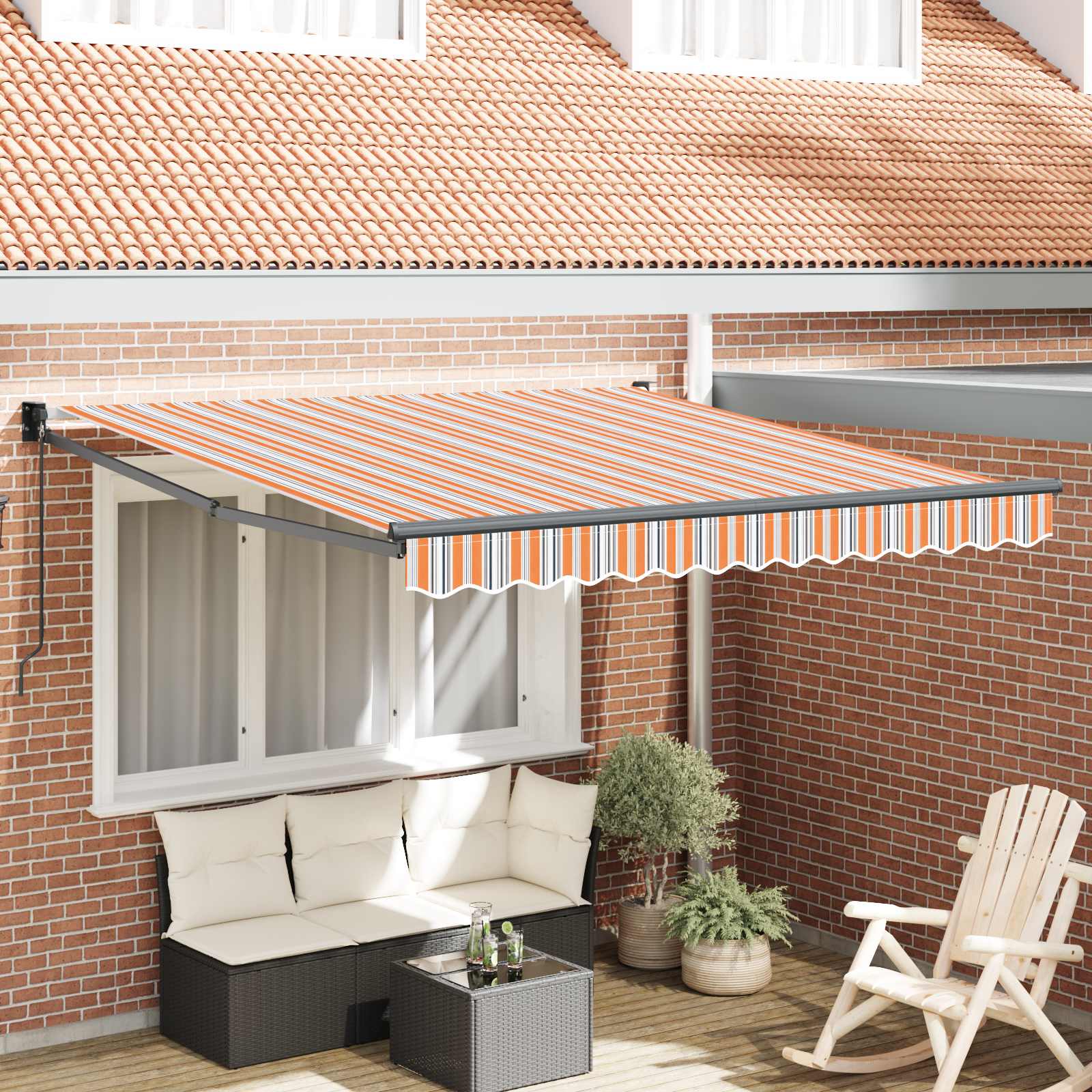 Povlačivi tende Šareni 350 x 250 cm 100% Poliester i Aluminij
