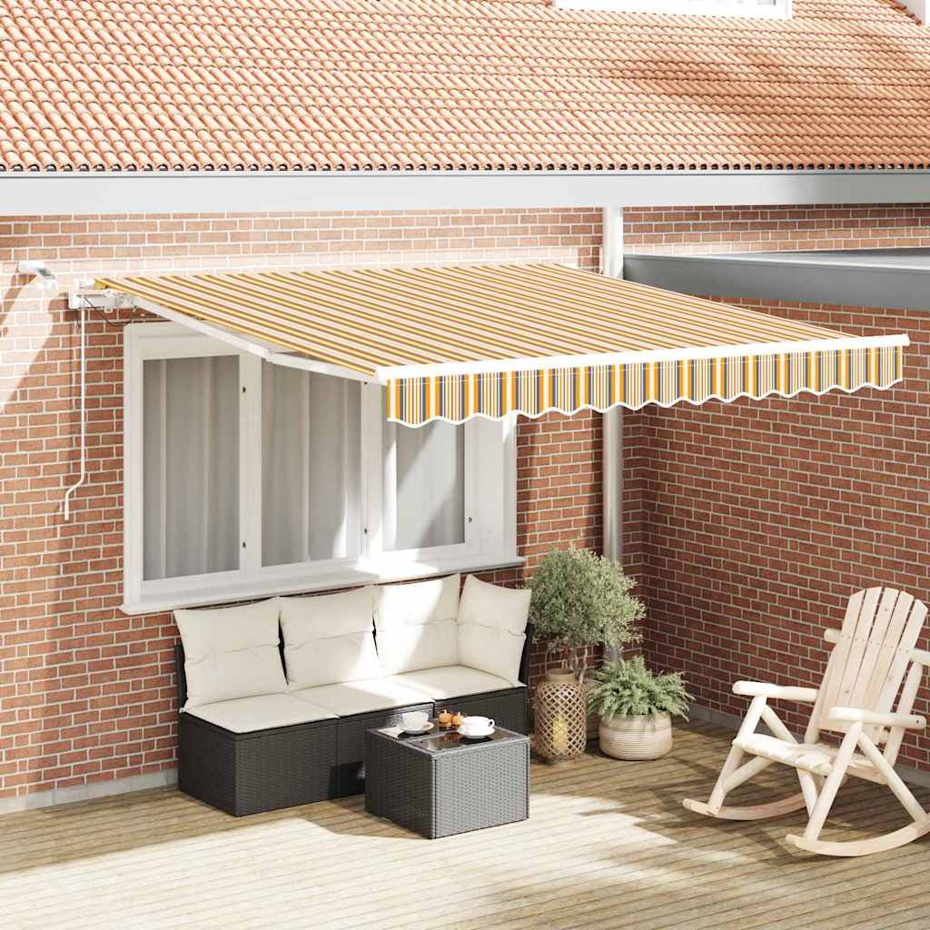 Skrovita tenda Šareni 350 x 250 cm Poliester i metal
