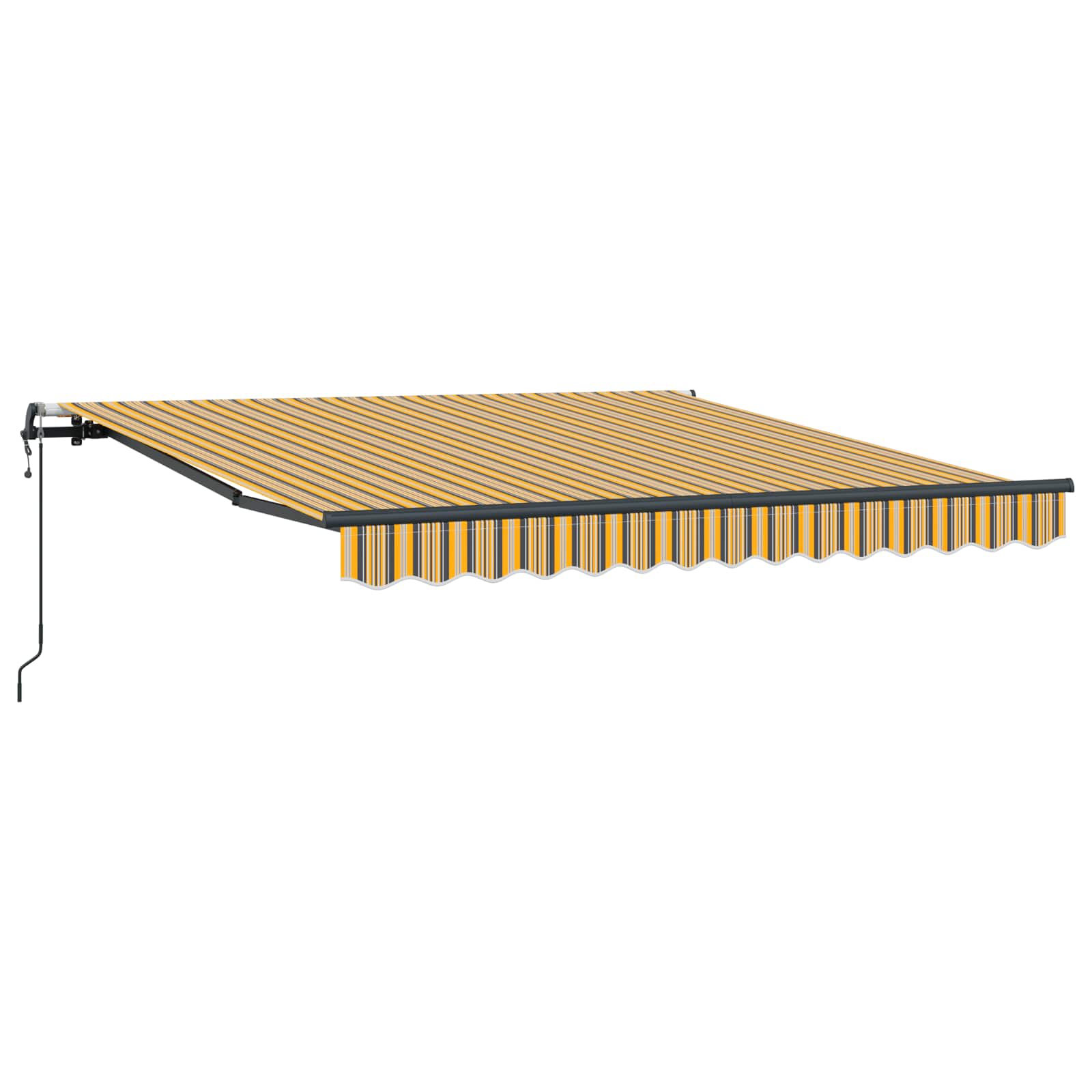 Skrovita tenda Šareni 350 x 250 cm Tkanina i Aluminij