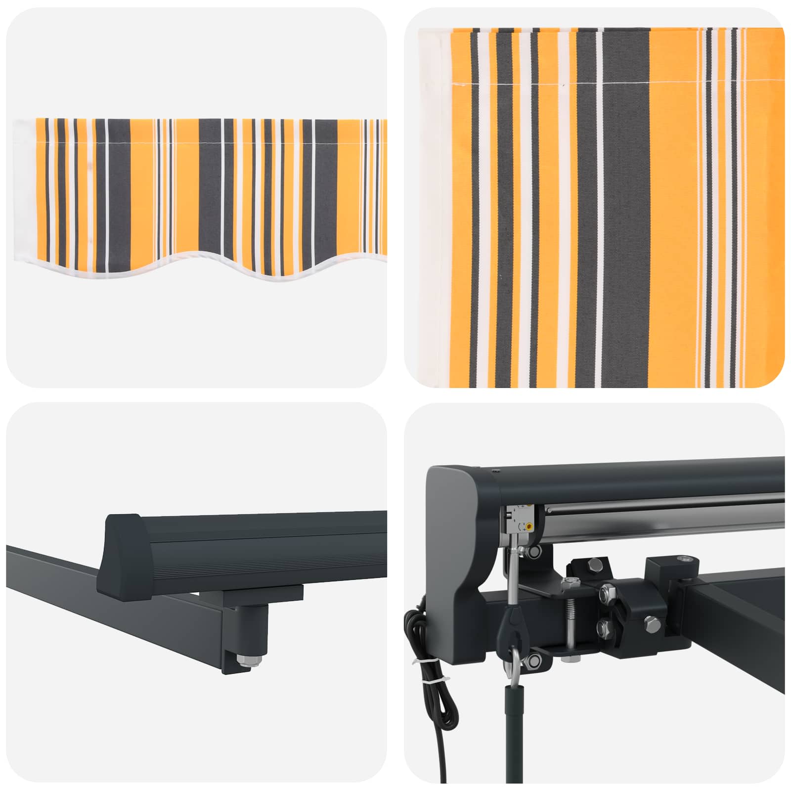 Okvir tende Žuta i Siva 350 x 250 cm Poliester s PU premazom
