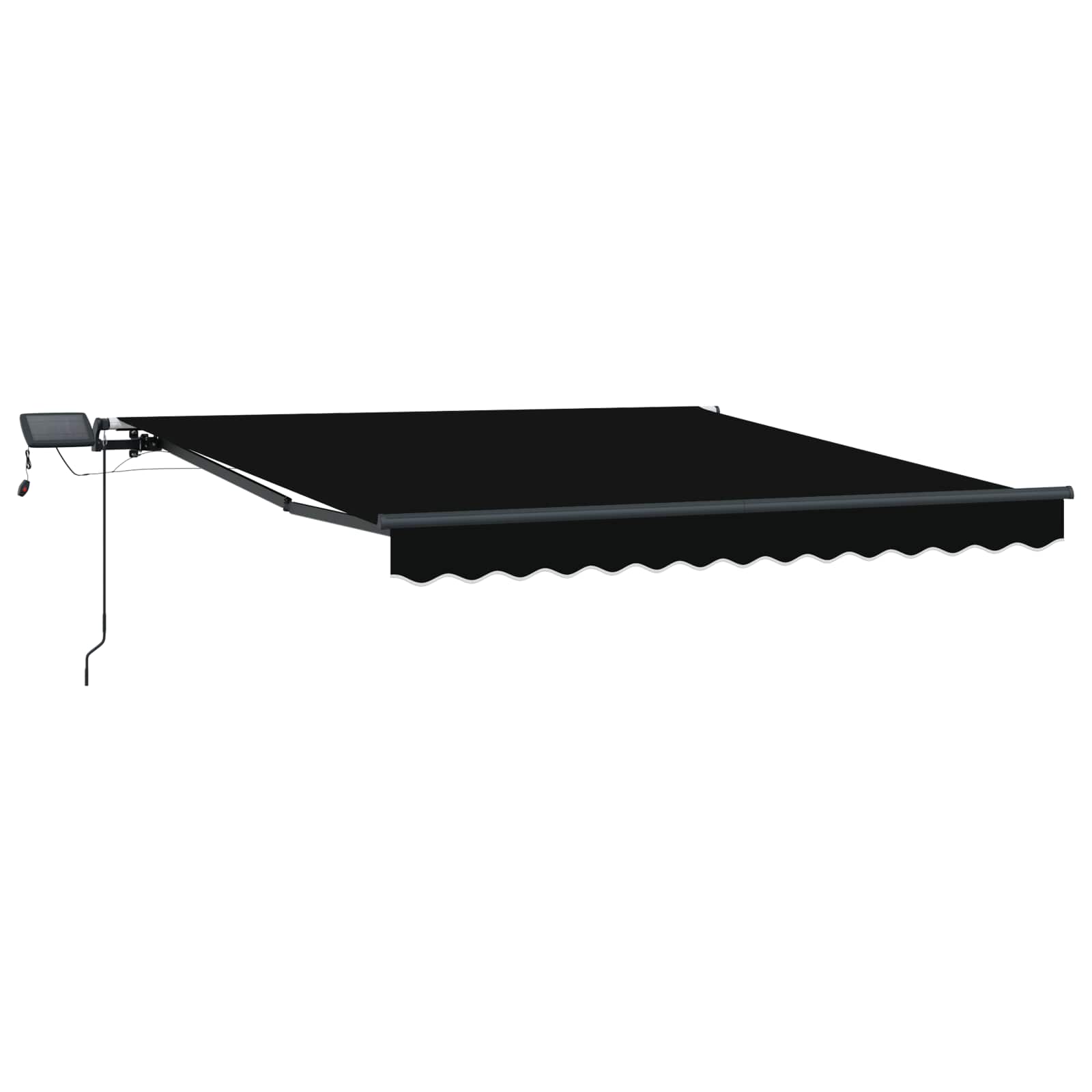 Skrovita tenda S LED lampica Crna 350 x 250 cm tkanina