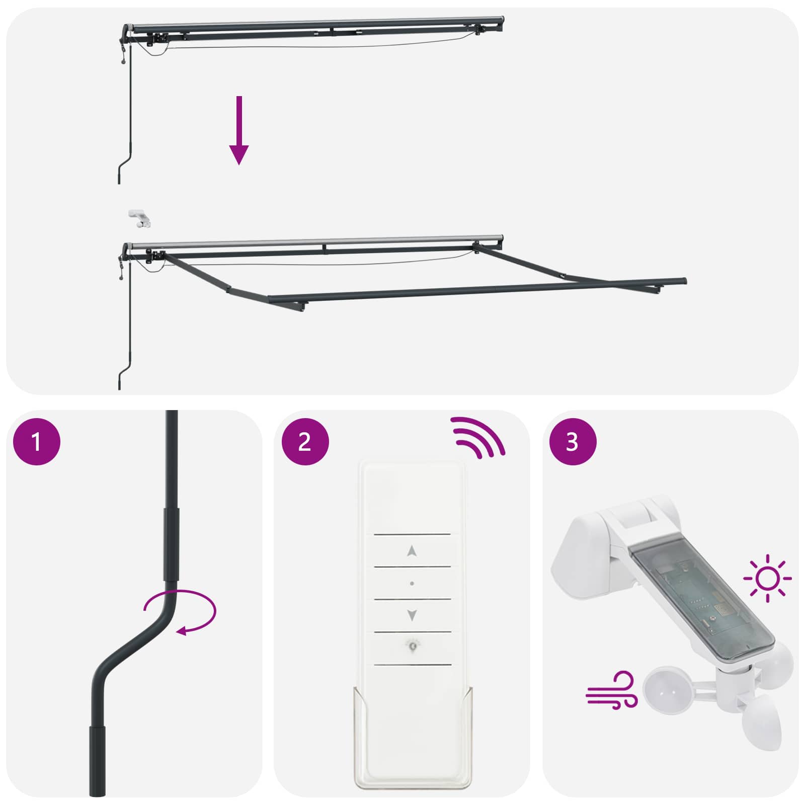 Tkanina za tende s Crna 350 x 250 cm Poliester