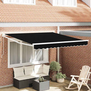 Skrovita tenda Crna 350 x 250 cm Poliester i aluminij