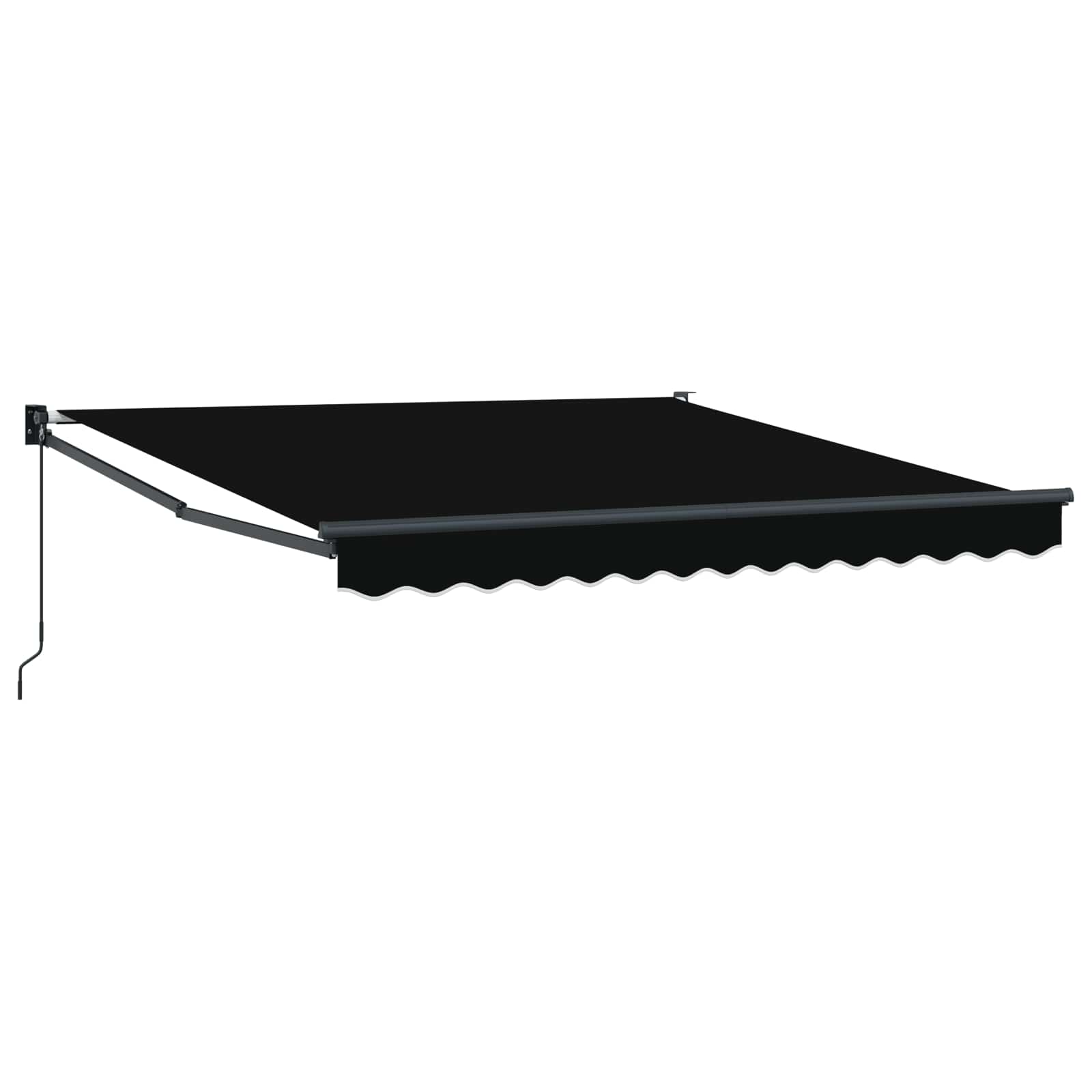 Skrovita tenda Crna 350 x 250 cm Poliester i aluminij