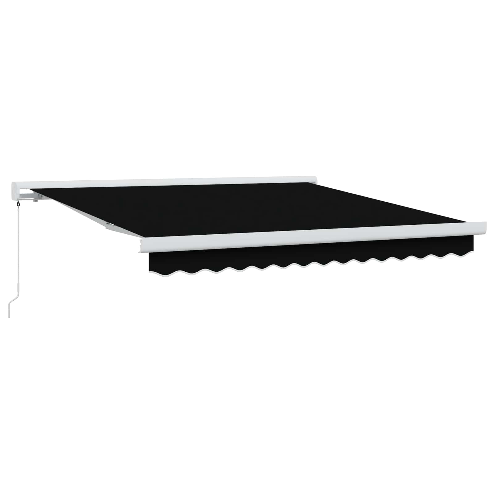 Skrovita tenda Crna 350 x 250 cm Tkanina i Metal