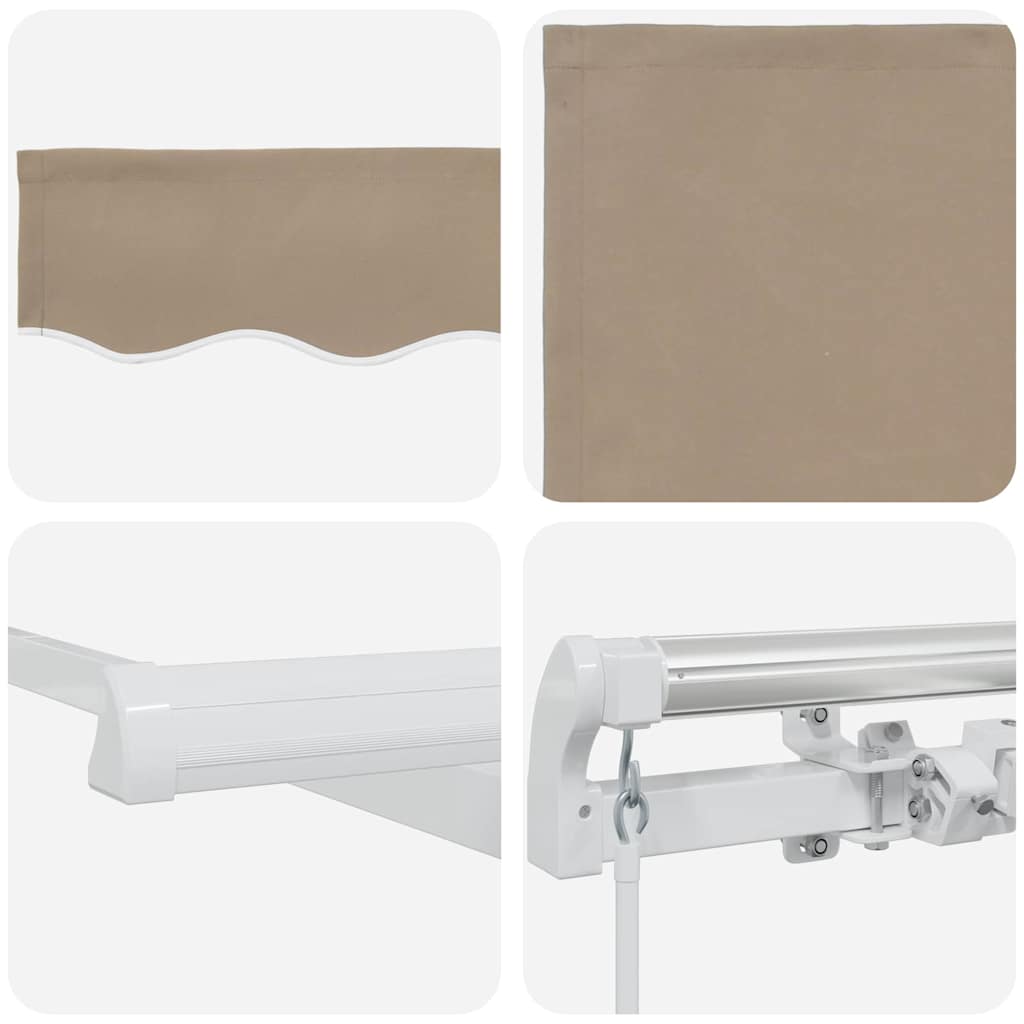 Skrovita tenda Bež 350 x 250 cm Poliester i aluminij